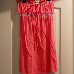 Neon pink bathing suit coverup